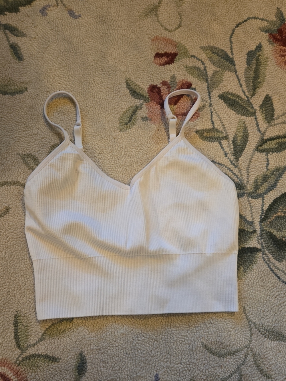 Zella White Ribbed Cami Tank